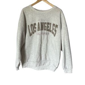 Los Angeles Faded Rose Sweatshirt Extra Large Gray Crewneck Cozy Casual